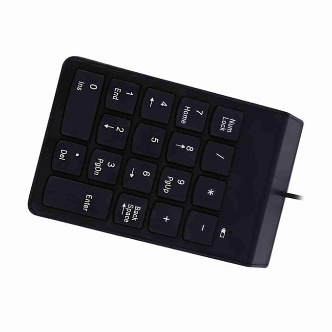 Pavé numérique USB Mini pavé numérique pavé numérique 18 touches clavier pour ordinateur portable ordinateur de bureau Pro blanc