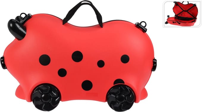 Relaxwonen - Kinderkoffer - Rood - Op wieltjes - Extra stevig - maximaal 50kg