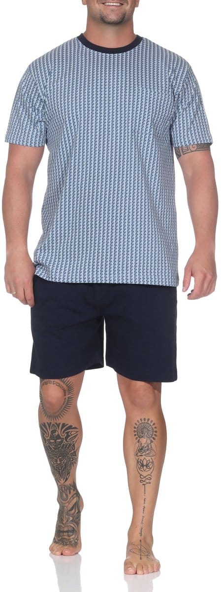Normann heren pyjama met korte mouwen Shorty pyjama van katoen
