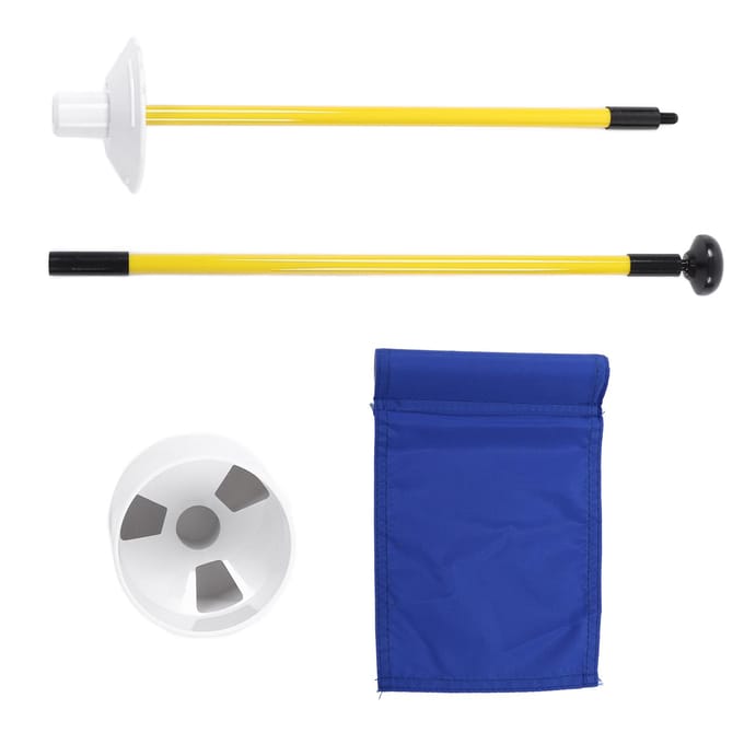 Oefen Golf Hole Paal Cup Vlaggenstok Afneembaar 2-delig Golf Putting Green Vlaggenstok Blauw white
