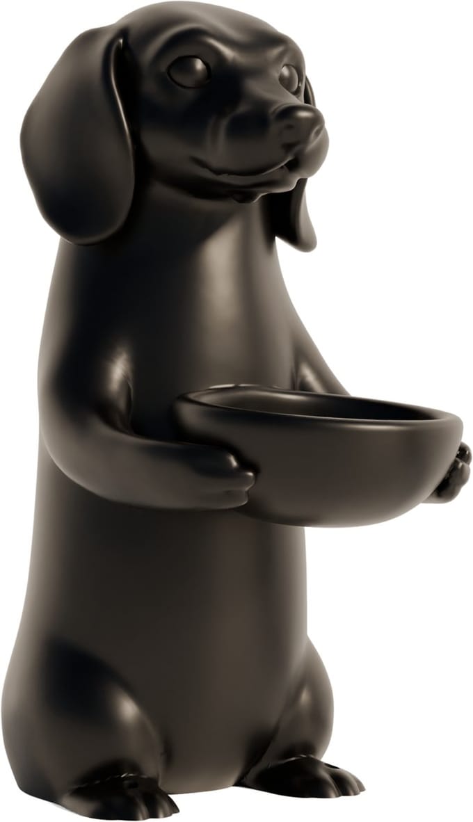 Fiastra Dachshund sleutelhouder - sleutel organizer - zwart
