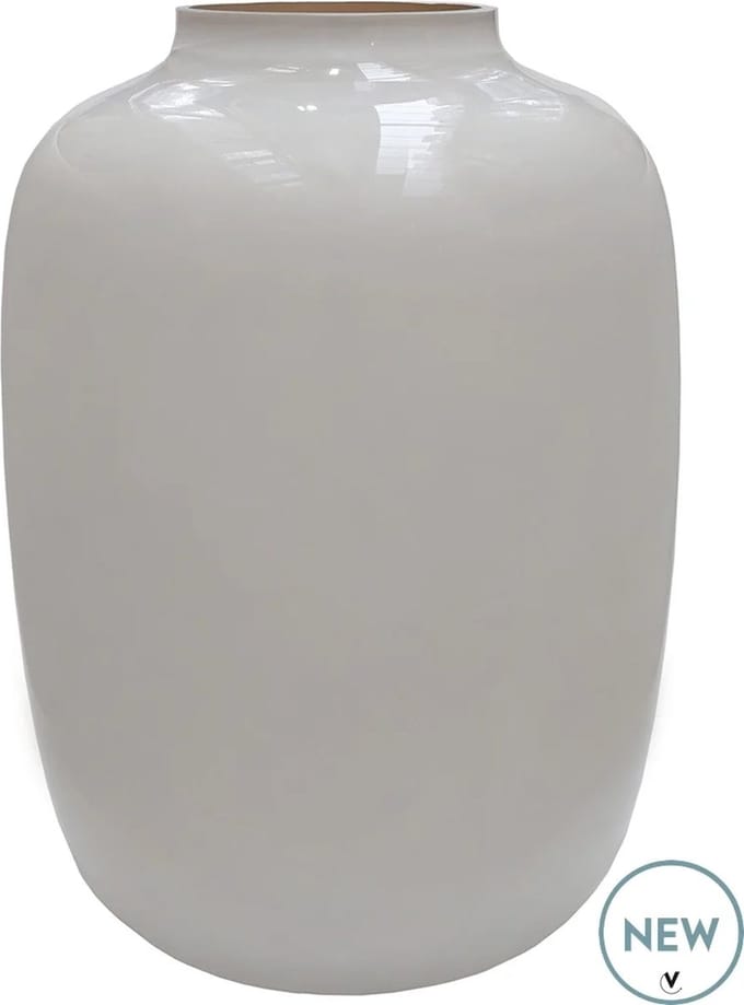 Vaas Artic | Large | Glanzend ivory | Mondgeblazen Glas | Ø32,5 x H45 cm