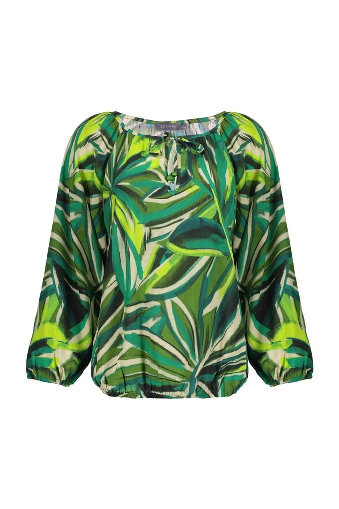 Geisha Top Ecru/green Größe: XS | Longsleeves Outlet | Damen | Braun