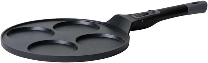 Pannenkoekenpan met 4 vakken en afneembare steel