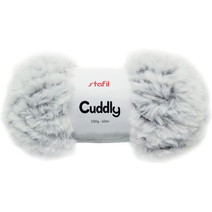 Wol "Cuddly" - wit/zwart gemêleerd