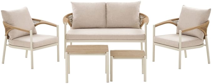 House Nordic Loungeset Abela - Zand/Naturel