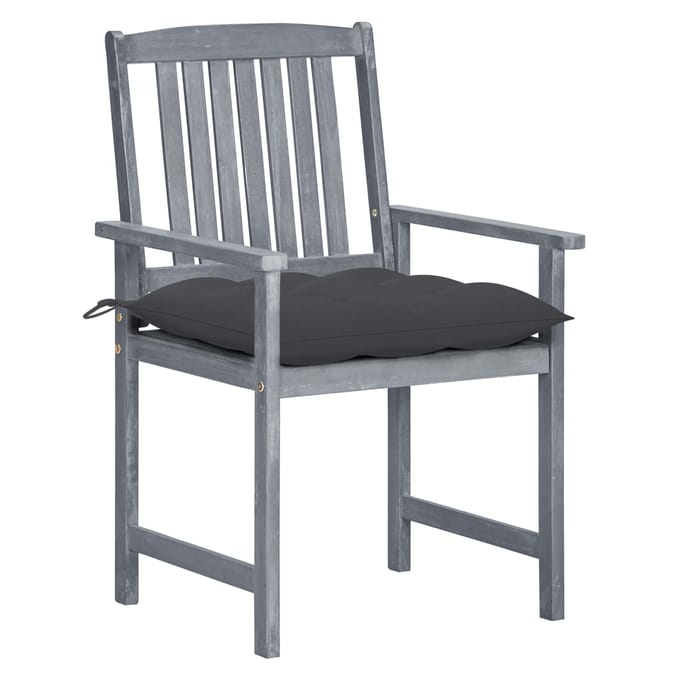 vidaXL - Tuinstoelen - 2 - st - met - kussens - massief - acaciahout - grijs