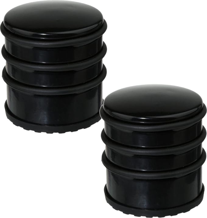 2x Stuks ronde deurstopper zwart 7 x 7,5 cm van metaal - Deurstop