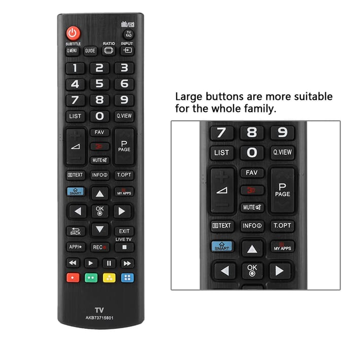 Multifunctionele Smart LED draadloze LCD TV afstandsbediening voor LG AKB73715601 wit