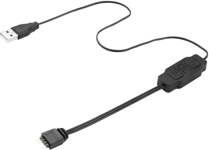 RGB LED Controller voor PC, 5V 3-Pin, 70 cm Lengte, USB Aangedreven, Plug & Play voor Ventilatoren en Verlichtingsstrips