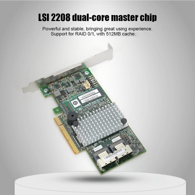 LSI 9267‑8i 2208 Carte Contrôleur RAID Disque de Contrôle Principal PCIEx8 6 Gb/s 512 Mo RAID 0 1 (S)