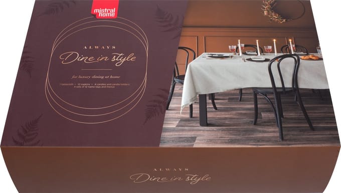 Mistral Home - GIFTBOX TAFEL - linnenlook - effen kleur - groen
