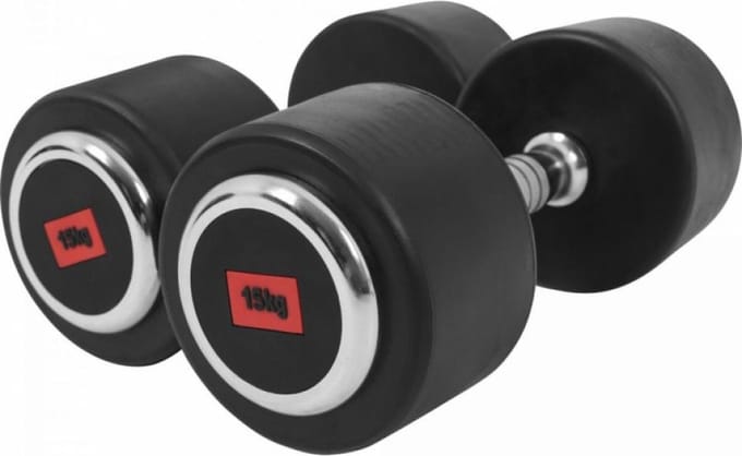 Gorilla Sports Dumbbellset 30 kg - 2 x 15 kg - Vaste Halters - Rubber