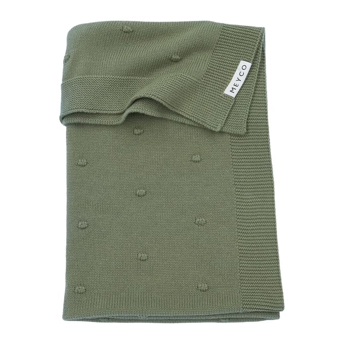 Meyco Baby Mini Knots wiegdeken - forest green - 75x100cm - 1.0 TOG