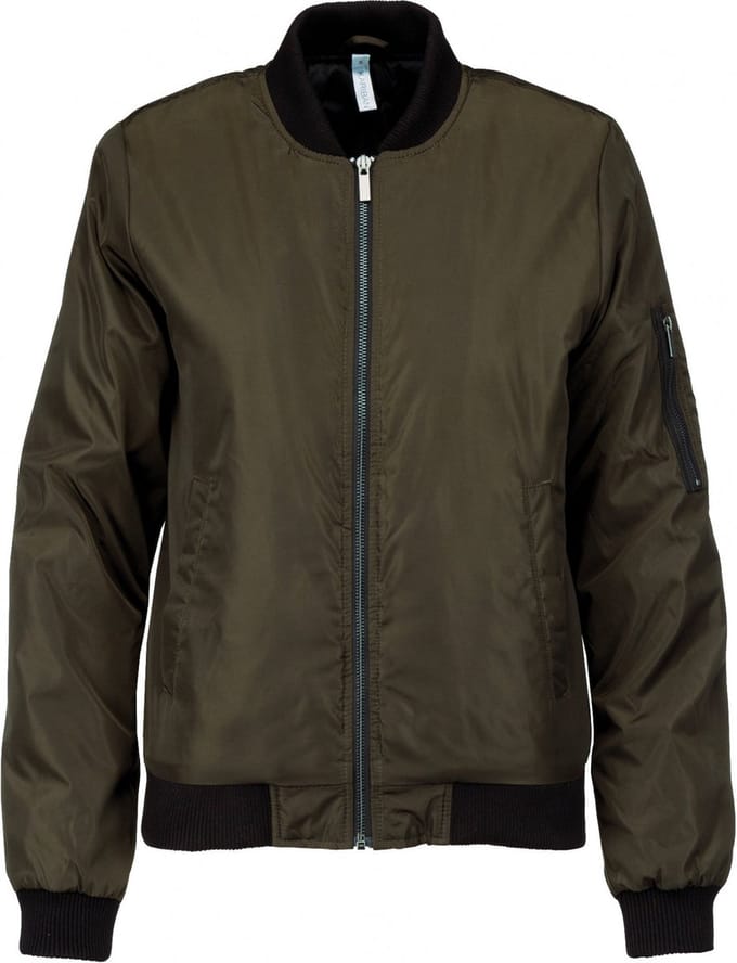 Kariban Dames bomberjack K6123 - Deep khaki - M
