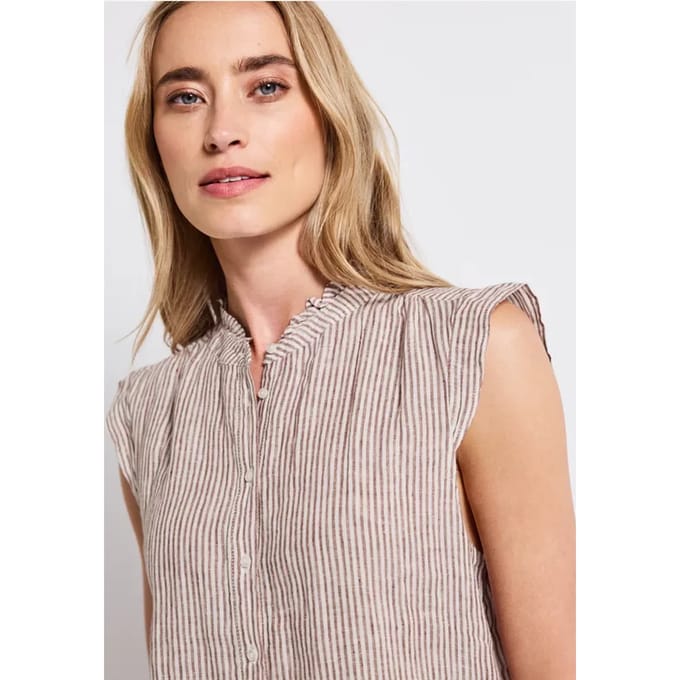 Mouwloze linnen blouse