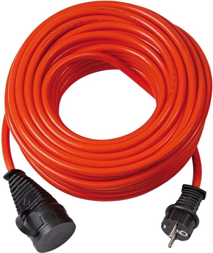 Verlengkabel - 25 Meter - Rood -  3x1,5mm -  Aarding