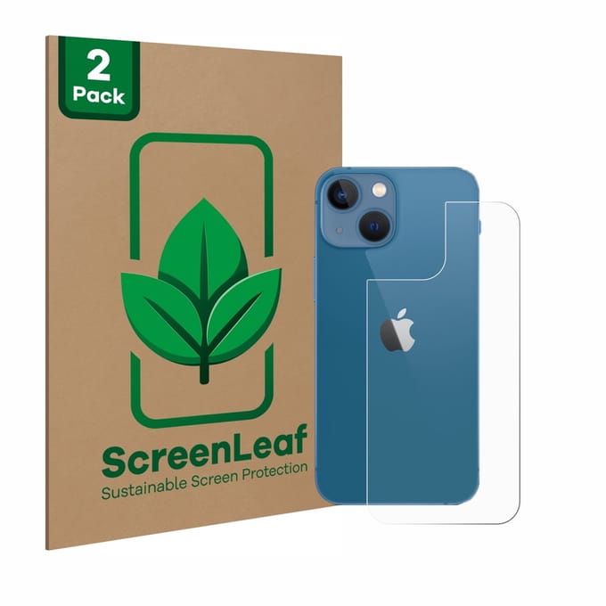 2 Stuks Screenprotector voor Apple iPhone 13 mini (Achterkant) - Hoogwaardige Beschermfolie transparant