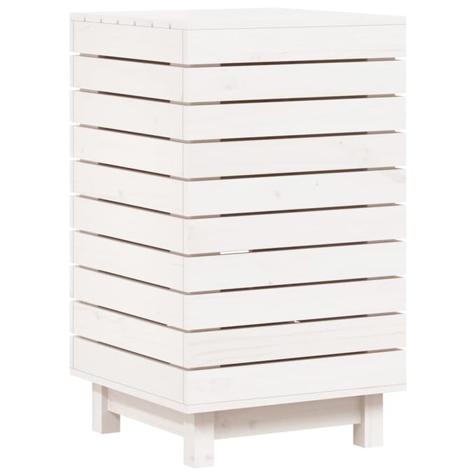 vidaXL - Wasmand - 44x44x76 - cm - massief - grenenhout - wit