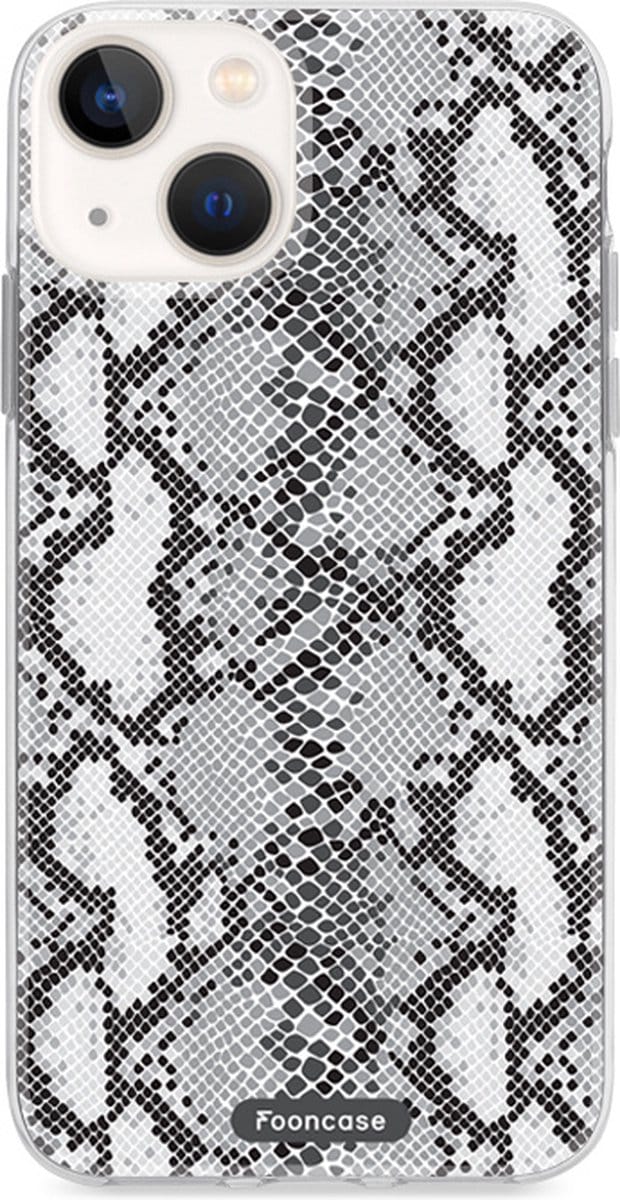 Fooncase Hoesje Geschikt voor iPhone 13 - Shockproof Case - Back Cover / Soft Case - Snake it / Slangen print