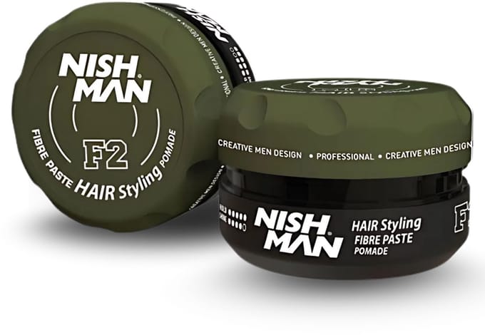 Nishman Fibre Paste Pomade F2, Medium Hold Semi-Glans voor Heren 100ml