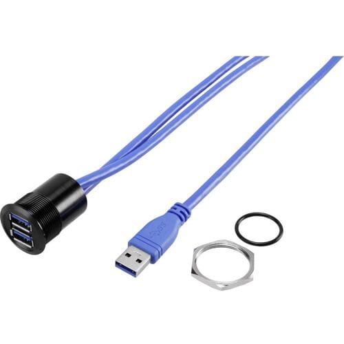 USB A inbouwbus 3.0 USB-22-BK 2x USB 3.0-bus A naar 2x USB 3.0-stekker A 92007P90 TRU COMPONENTS 1 stuk(s)
