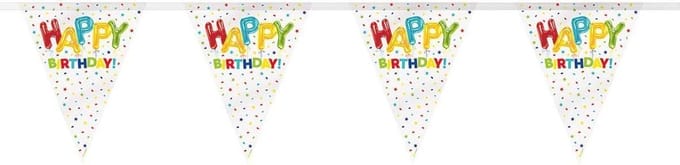 Haza Original Vlaggenlijn Happy Balloon Birthday 3.65 Meter