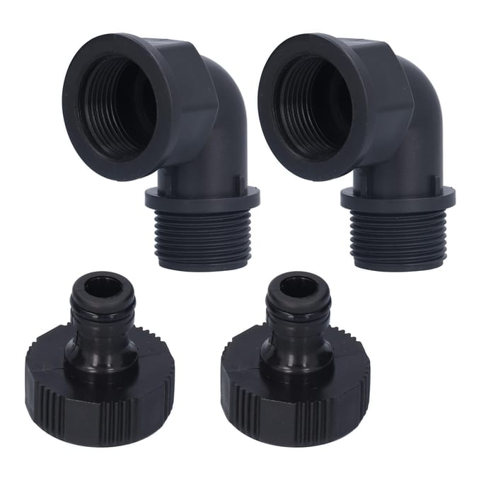 2Set Elleboogconnector Aanpasbare Slangadapter met Nippelconnector voor Tuin Buiten(G1 Directioneel