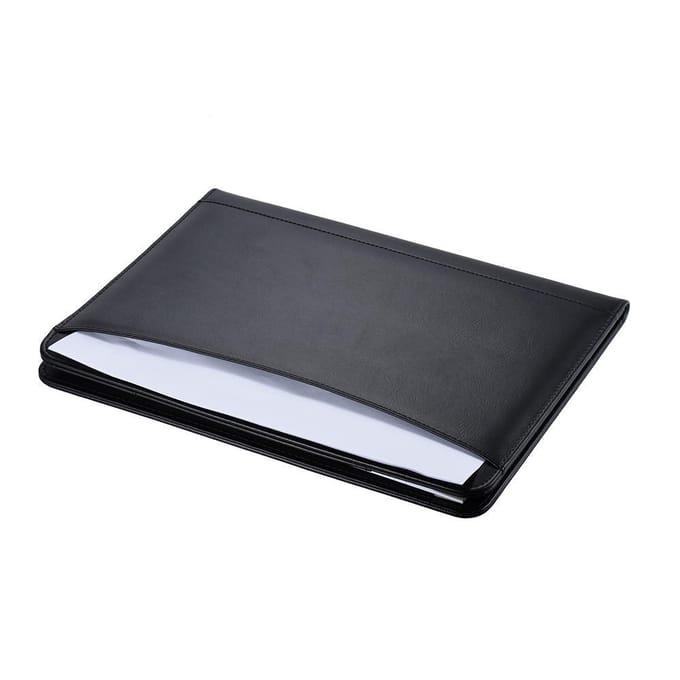 Multifunctionele Zakelijke Portfolio Padfolio Map Documentenmap Organizer A4 PU Leer met Visitekaarthouder Memo gray
