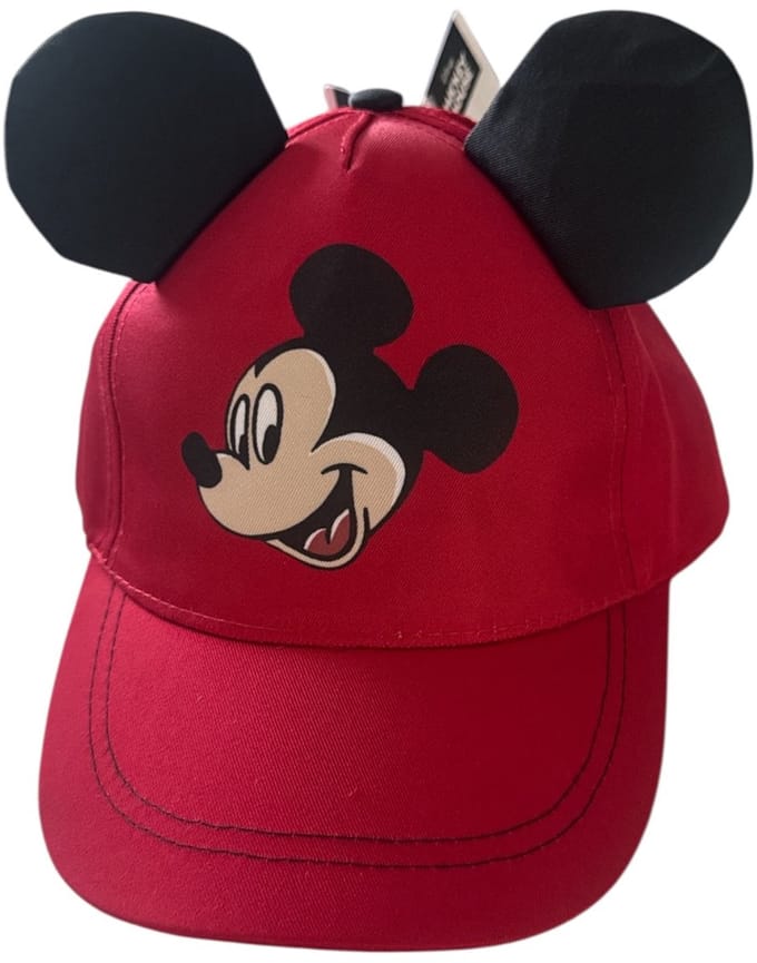 Mickey Mouse Kinderpet met 3D Oren – Rood – Verstelbare Cap – 52-54 cm