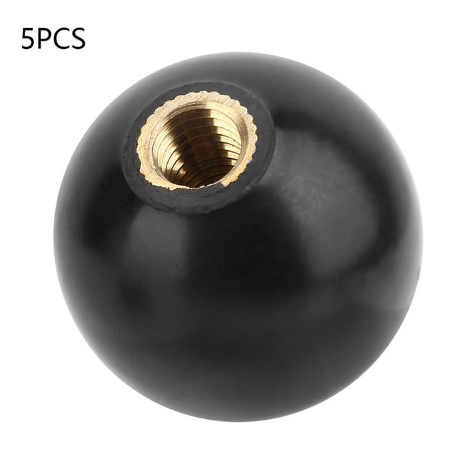 5 stuks BM10*32 Ingebouwde Koperen Schroefmoer Ronde Bakelieten Kogelknop Handgreep black