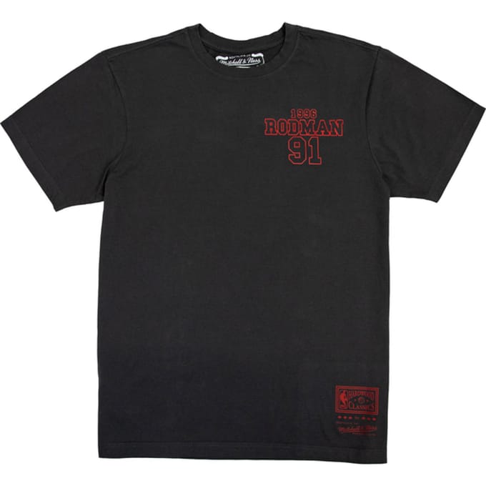 Mitchell And Ness Chicago Bulls NBA 96 Championship Dennis Rodman T-shirt Zwart