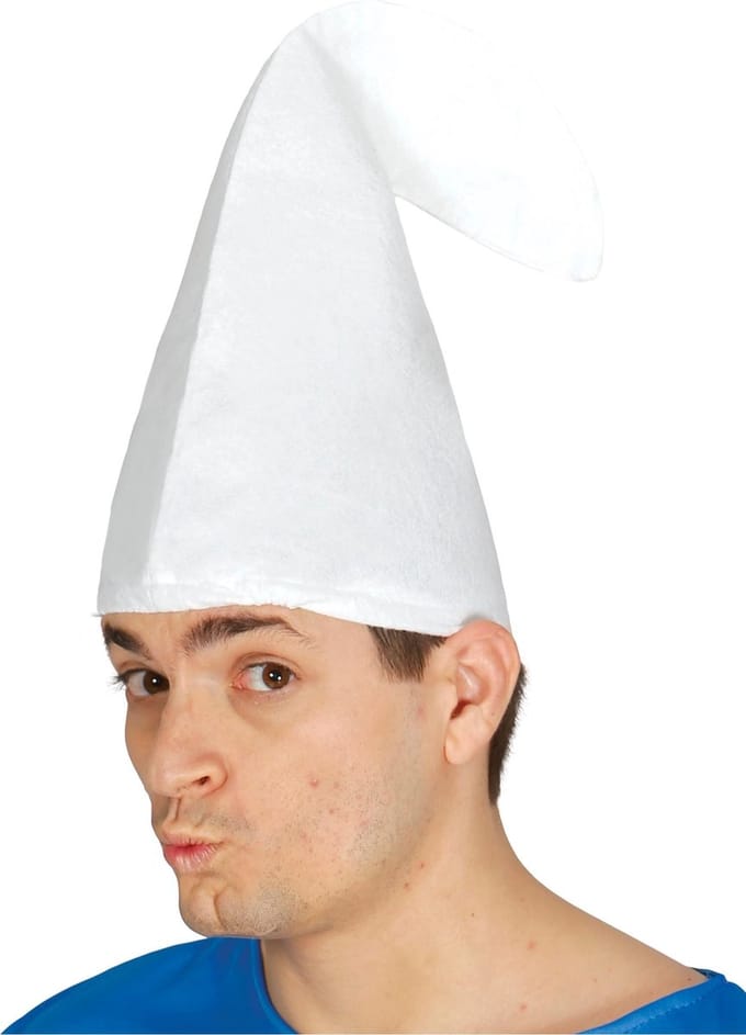 Witte kaboutermuts/dwergenmuts - volwassenen - puntmuts - verkleedkleding voor volwassenen