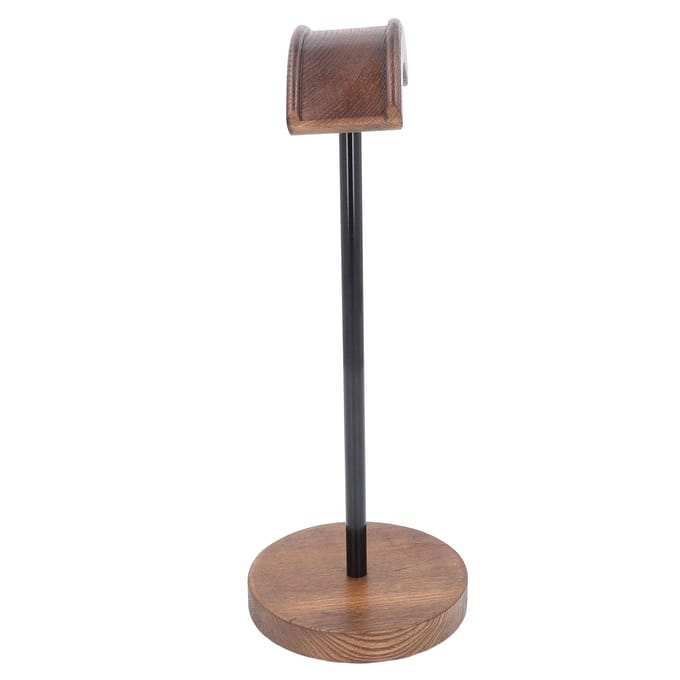 Houten Koptelefoonstandaard Metalen Headsethouder Bluetooth Gaming Oortelefoonrek met Solide Zware Basis black