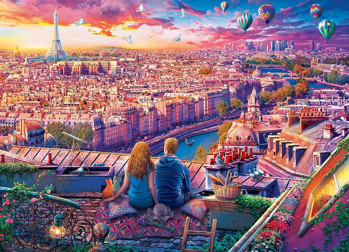 Eurographics - Parijs Dak [Paris Rooftop] - Artbeat Studio - 1000 stukjes 68×48cm (b×h) - Legpuzzel