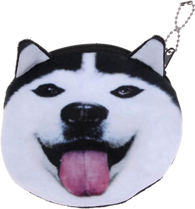 Hond Portemonnee - pasjeshouder vrouwen - kleingeld portemonnee - munthouder - Happy Husky - 1 stuks