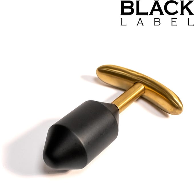 Black Label - Diamond Verzwaarde Buttplug - Metaal - Zwart/Goud