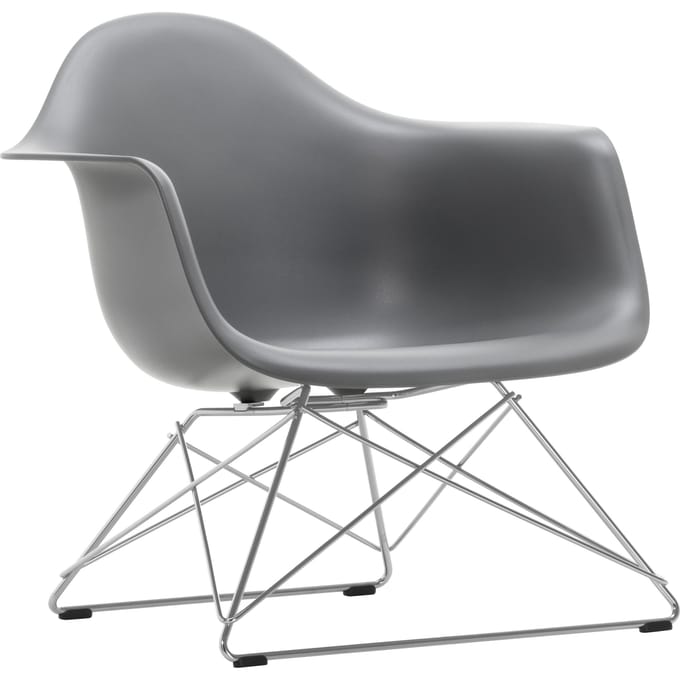 Vitra Eames Plastic Armchair LAR - granietgrijs RE - glanzend chroom