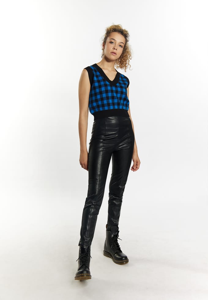 Mymo gebreide trui Dames Zwart-Blauw