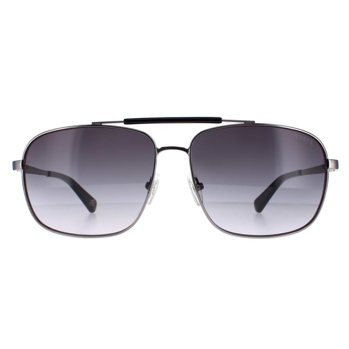 Guess GU5210 08B glanzend gunmetal smoke gradient zonnebril