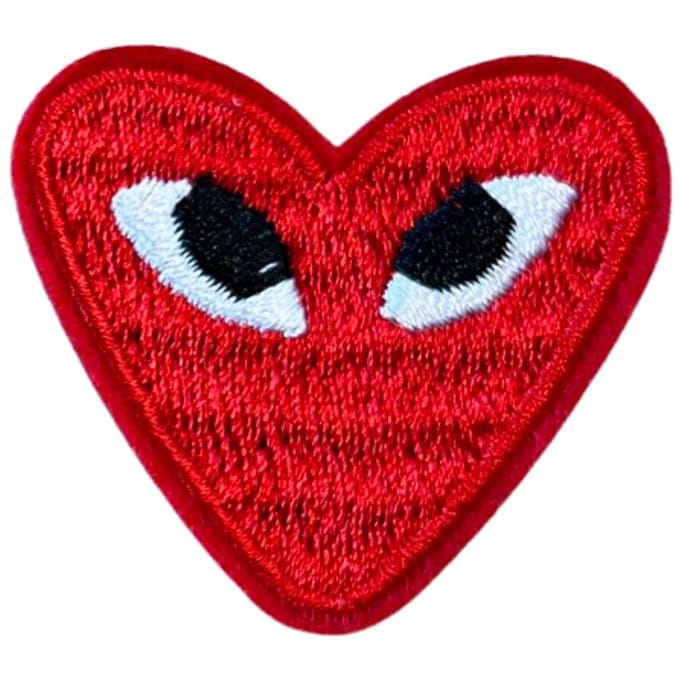 Patchy® – Hart Hartje Oogjes Strijk Embleem Patch Rood – 4.2 cm / 3.8 cm / Rood - Patches (WOP)