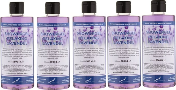 Douchegel Relaxing Lavendel 500 ml - met klepdop - set van 5 stuks - Showergel