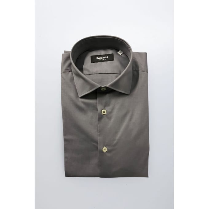 Baldinini Trend Grijze Katoenen Heren Shirt