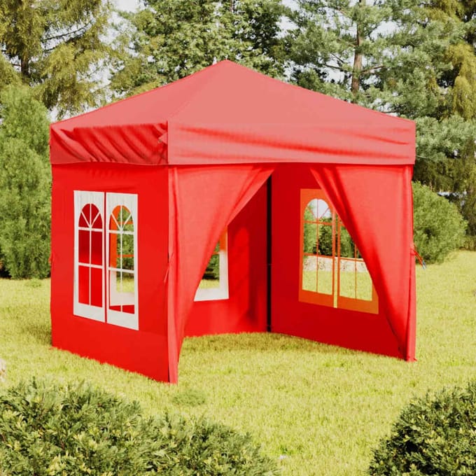vidaXL - Partytent - inklapbaar - met - zijwanden - 2x2 - m - rood