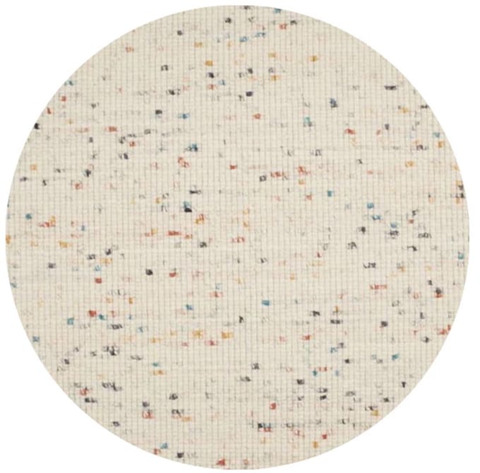 DÉJA Living Vloerkleed Rond Ø200cm - Laagpolig Wit Multi Wol - Bela