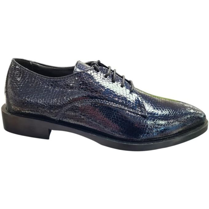 Gianluca Pisati Blauwe Lak Geklede Veterschoenen Damesv38