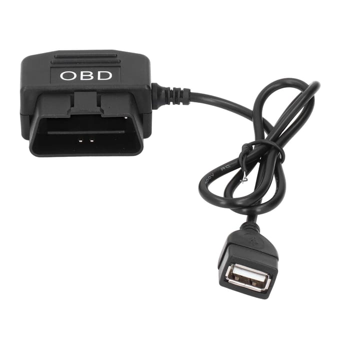 Câble Adaptateur d'Alimentation OBD 48cm 18.9in avec Bouton Interrupteur Mode ACC Protection Basse Tension pour Dash black