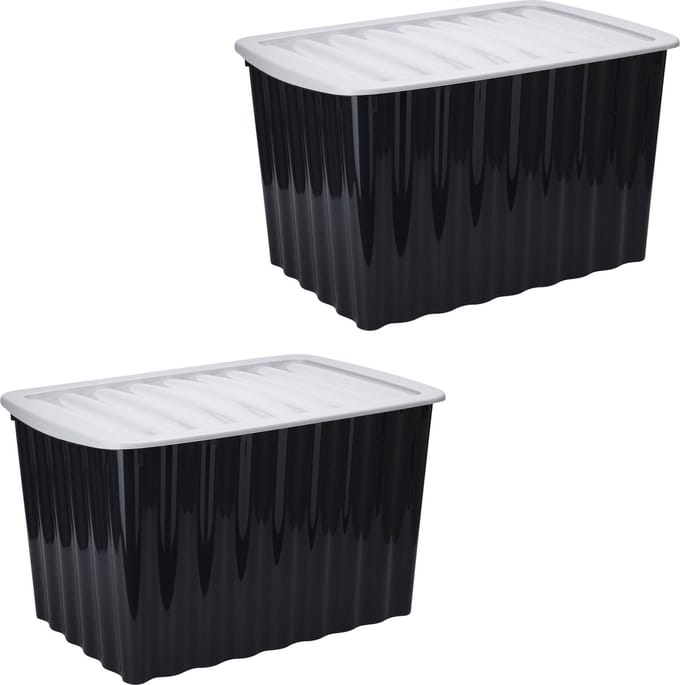 Storage Solutions Opbergdozen/organizers met deksel 2x stuks - kunststof - 84L
