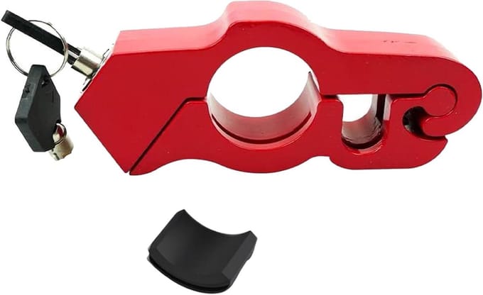 Motorfiets Stuurslot - Diefstalbeveiliging Fiets - Voertuig Beveiligen - Robuuste Constructie - 193 x 93 x 28 cm - Rood