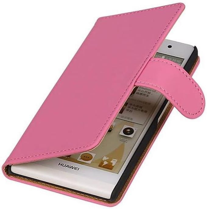 Bookstyle Wallet Case Hoesje Geschikt voor Huawei Ascend P7 Roze